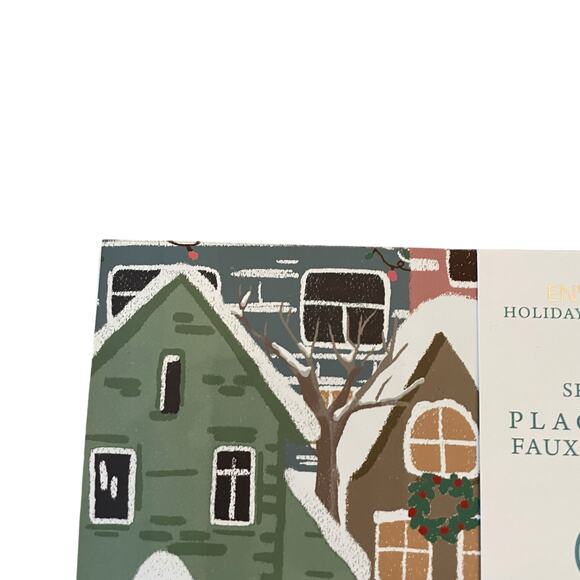 Envogue Christmas Village Faux Leather Placemats 13x19 Set of 4 New - Picture 6 of 10